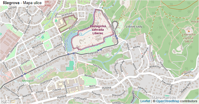 Riegrova - mapa ulice