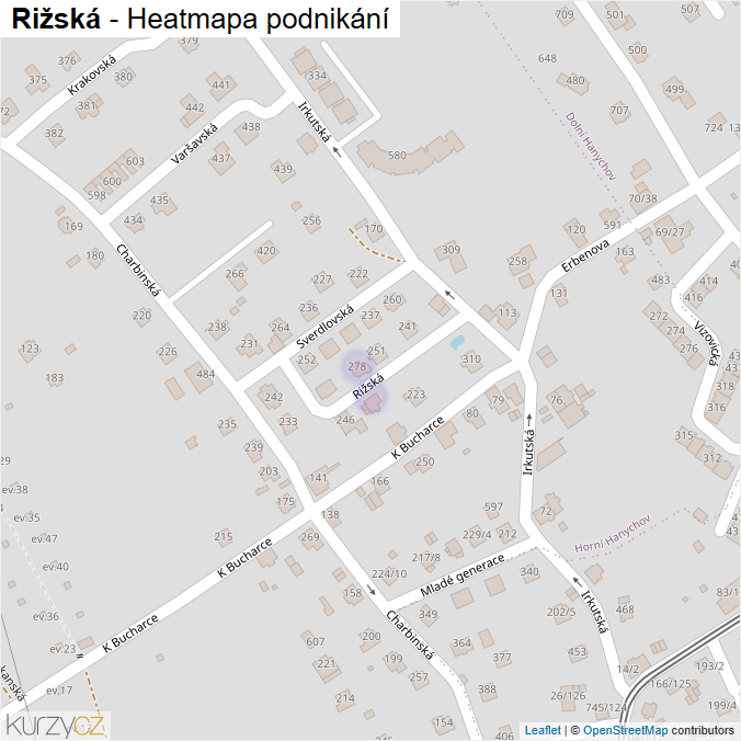 Mapa Rižská - Firmy v ulici.