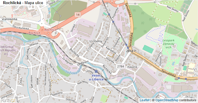 Rochlická - mapa ulice