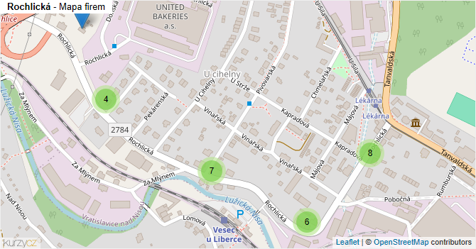 Rochlická - mapa firem
