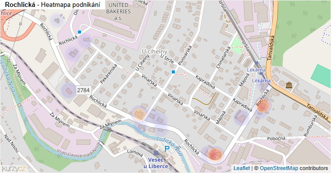 Rochlická - mapa podnikání