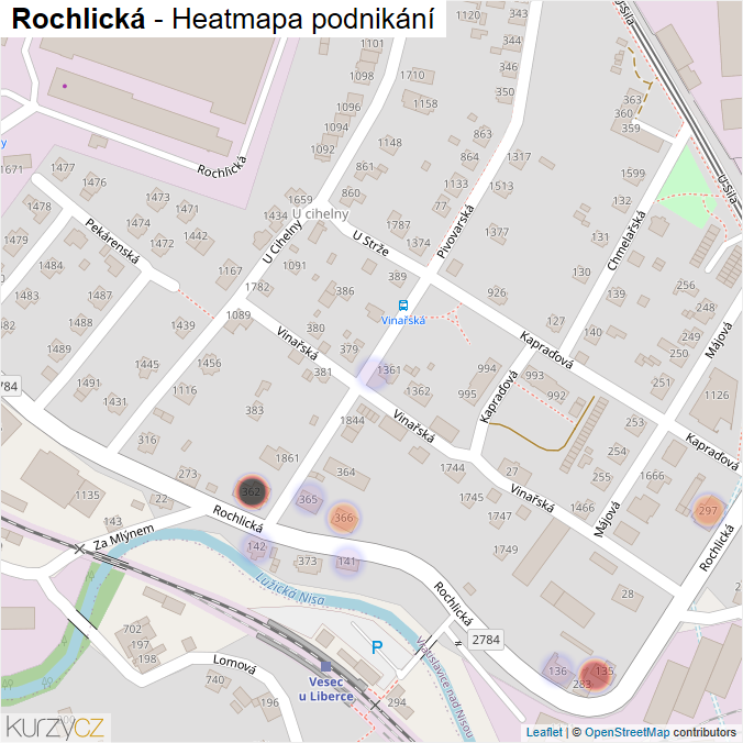 Mapa Rochlická - Firmy v ulici.