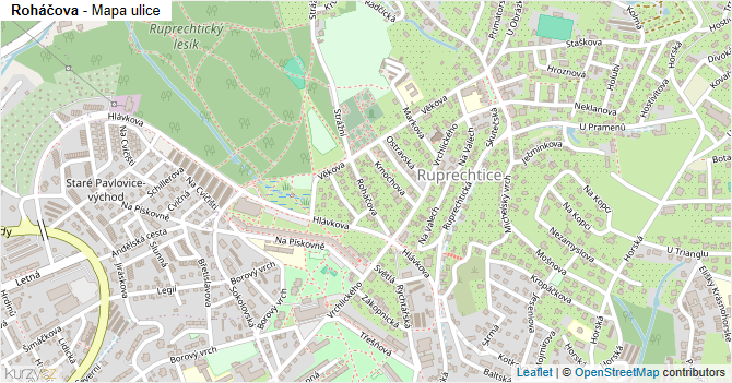 Roháčova - mapa ulice
