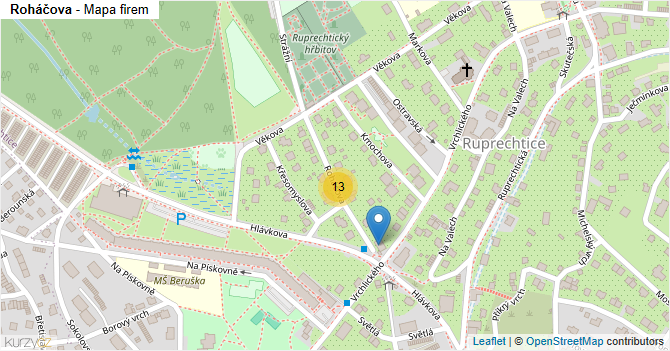 Roháčova - mapa firem