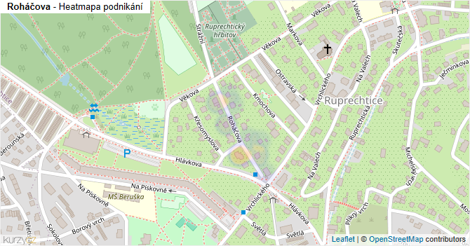 Roháčova - mapa podnikání