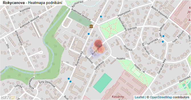 Rokycanova - mapa podnikání