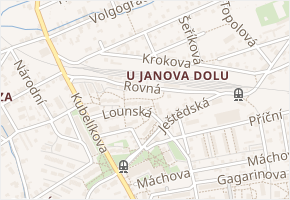 Rovná v obci Liberec - mapa ulice