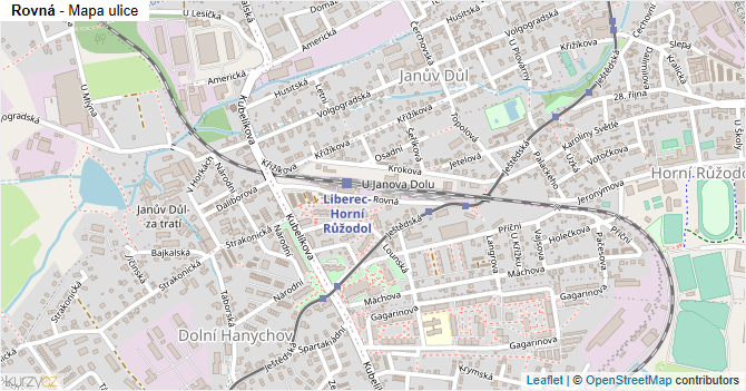 Rovná - mapa ulice