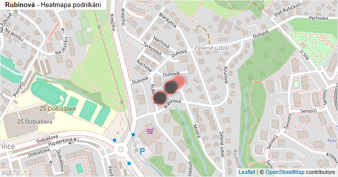 Rubínová - mapa podnikání