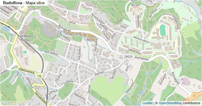 Rudolfova - mapa ulice