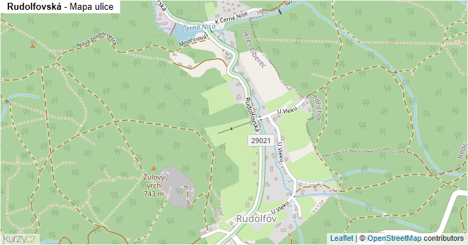 Rudolfovská - mapa ulice