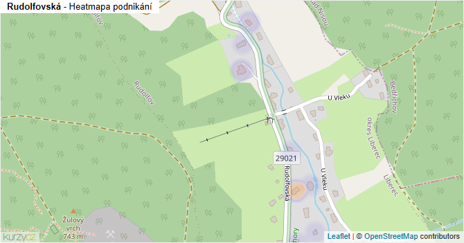 Rudolfovská - mapa podnikání