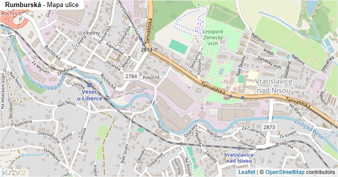 Rumburská - mapa ulice