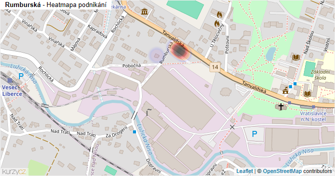 Rumburská - mapa podnikání