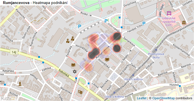 Rumjancevova - mapa podnikání