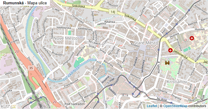 Rumunská - mapa ulice