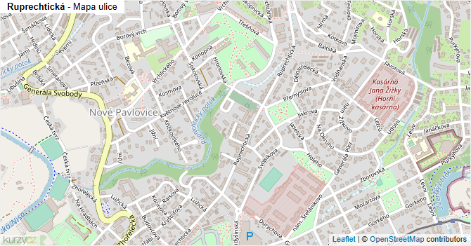 Ruprechtická - mapa ulice