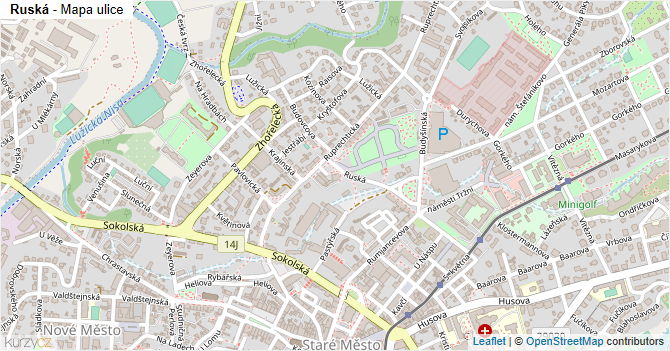 Ruská - mapa ulice