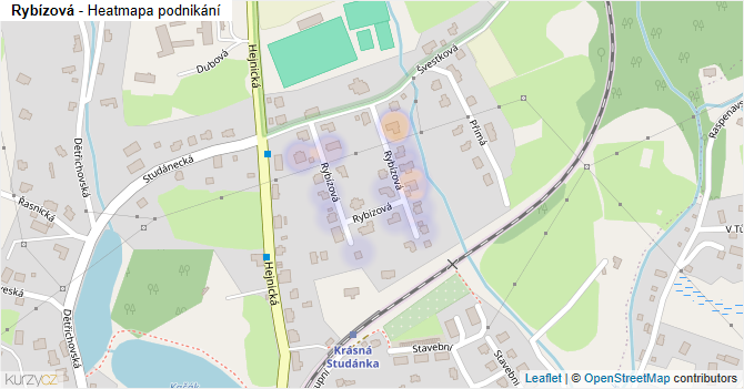 Rybízová - mapa podnikání