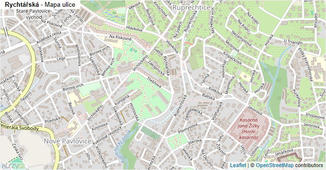 Rychtářská - mapa ulice