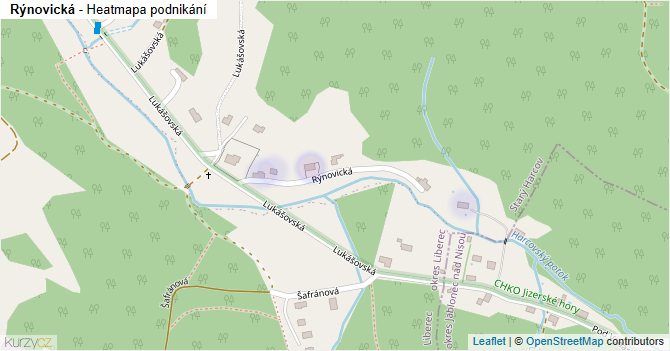 Rýnovická - mapa podnikání