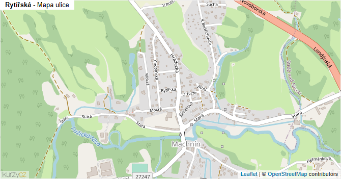 Rytířská - mapa ulice