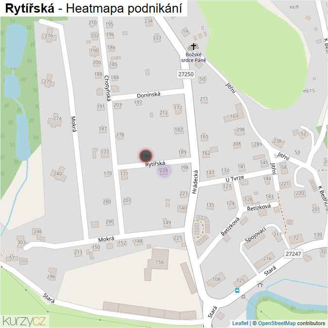 Mapa Rytířská - Firmy v ulici.
