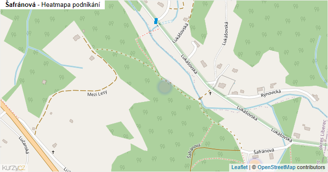 Šafránová - mapa podnikání