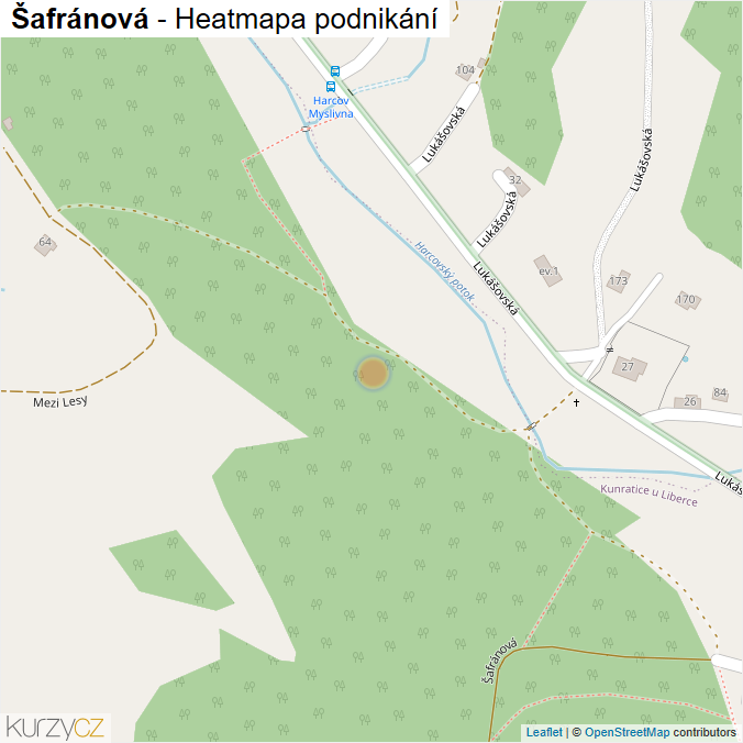 Mapa Šafránová - Firmy v ulici.
