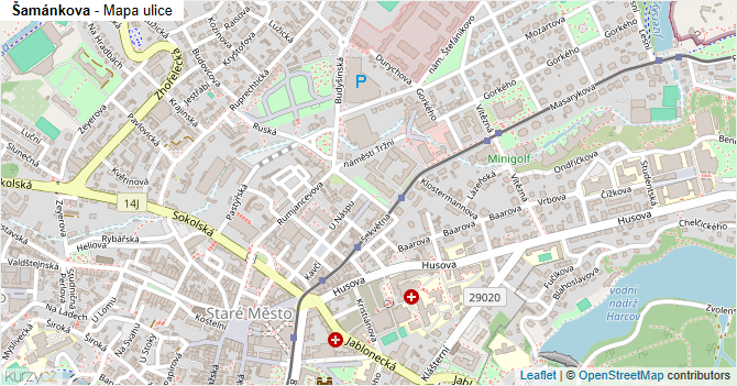 Šamánkova - mapa ulice
