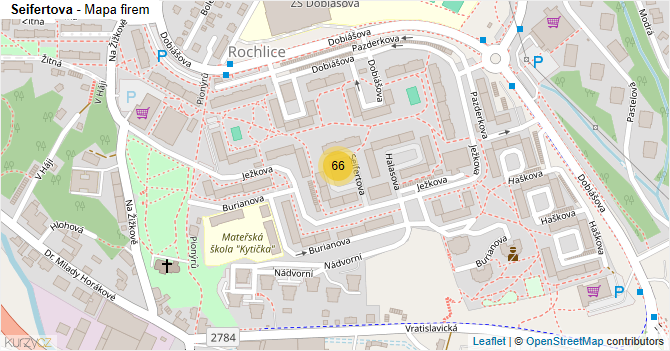 Seifertova - mapa firem