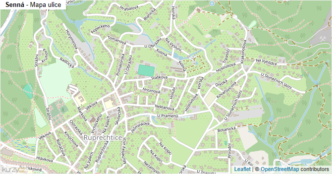 Senná - mapa ulice