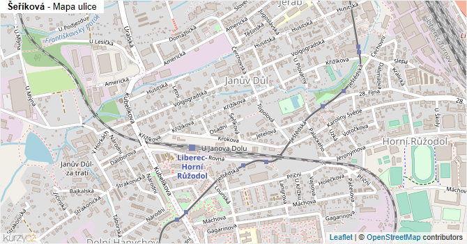 Šeříková - mapa ulice