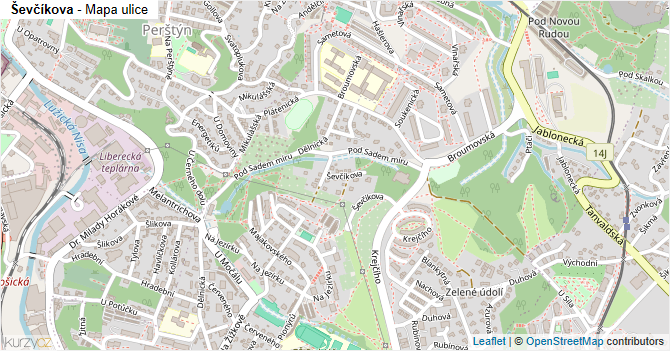Ševčíkova - mapa ulice