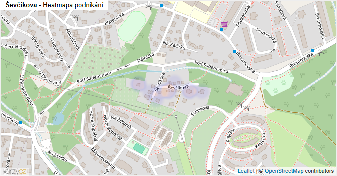 Ševčíkova - mapa podnikání