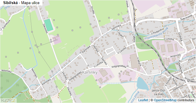 Sibiřská - mapa ulice