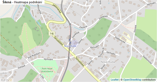 Šikmá - mapa podnikání