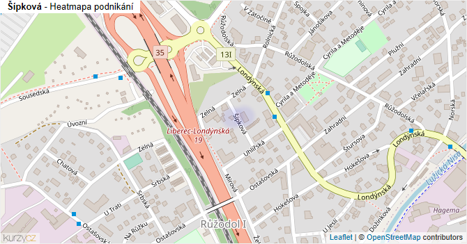 Šípková - mapa podnikání