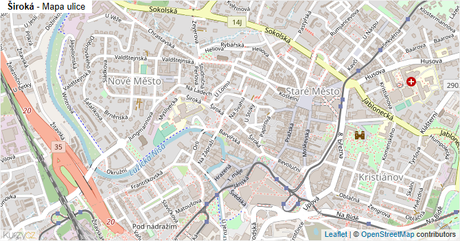 Široká - mapa ulice