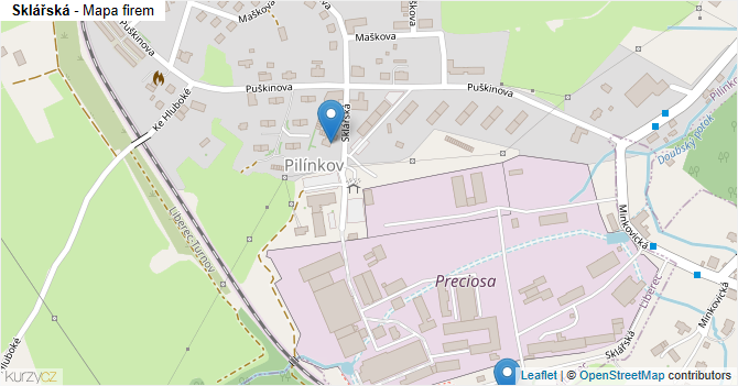 Sklářská - mapa firem