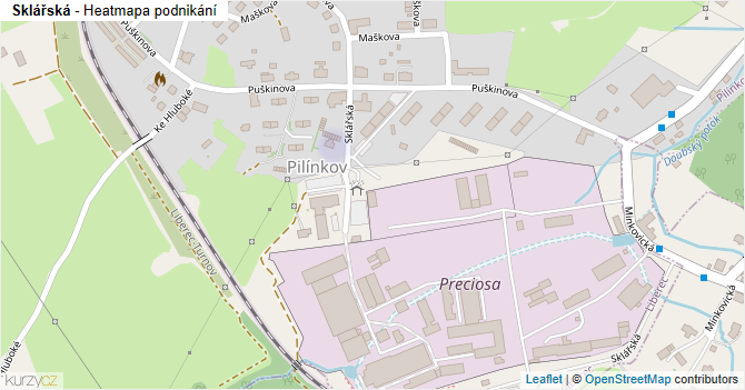 Sklářská - mapa podnikání