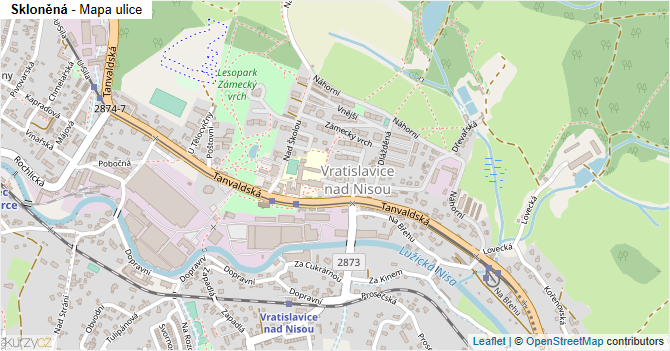 Skloněná - mapa ulice