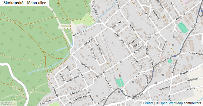 Skokanská - mapa ulice