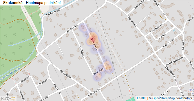 Skokanská - mapa podnikání