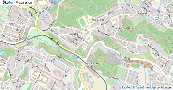 Školní - mapa ulice