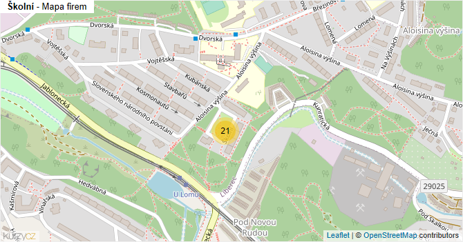 Školní - mapa firem