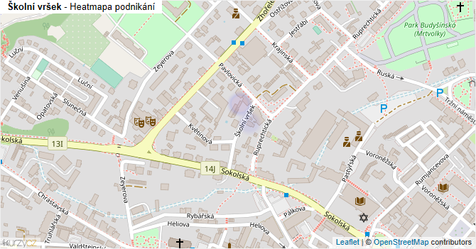 Školní vršek - mapa podnikání