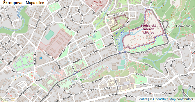 Škroupova - mapa ulice