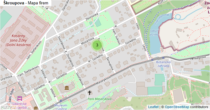 Škroupova - mapa firem