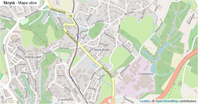 Skrytá - mapa ulice